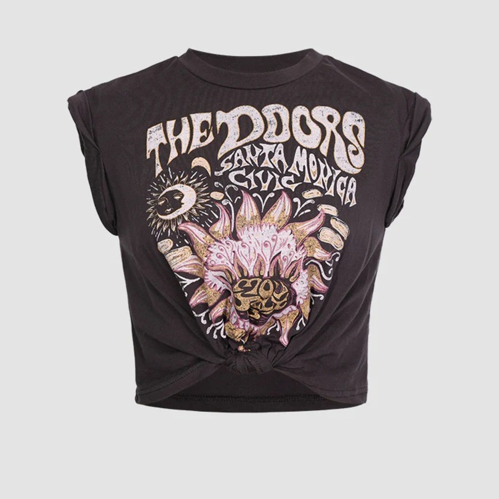Vintage inspired cropped Doors T-shirt